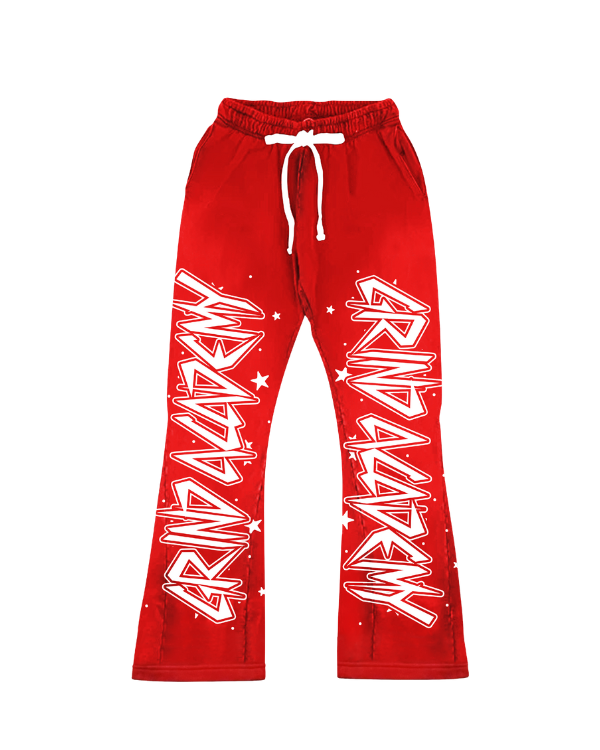 Grind Academy Flare Bottom SweatPants RED