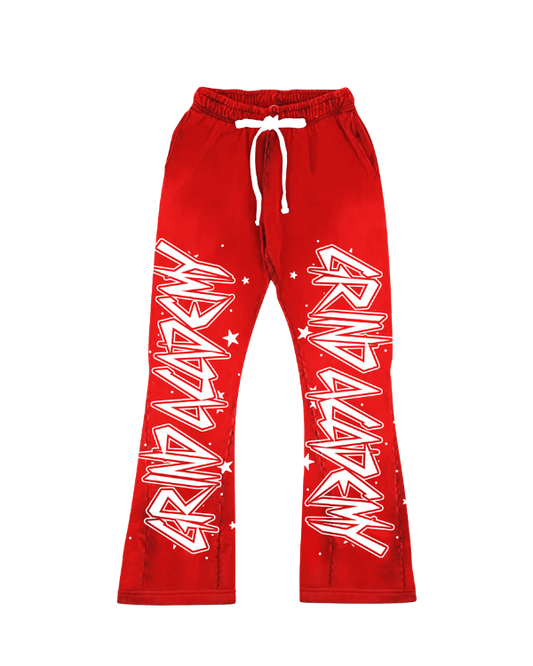 Grind Academy Flare Bottom SweatPants RED